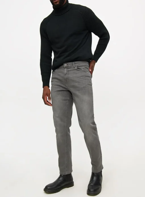 Mid Grey Washed Slim Fit Denim Jeans 36L