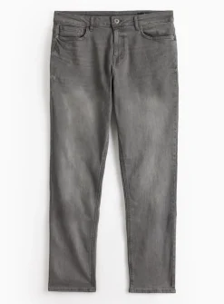 Mid Grey Washed Slim Fit Denim Jeans 36L