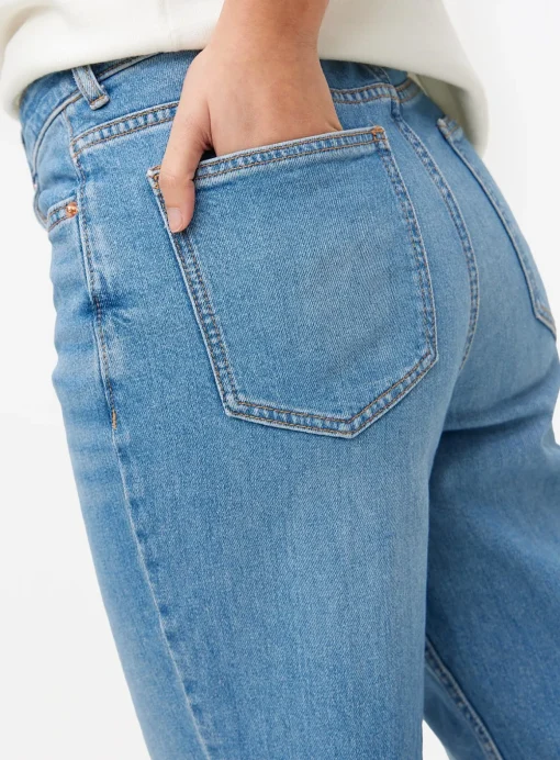 Mid Rinse Denim Relaxed Straight Jeans 18L
