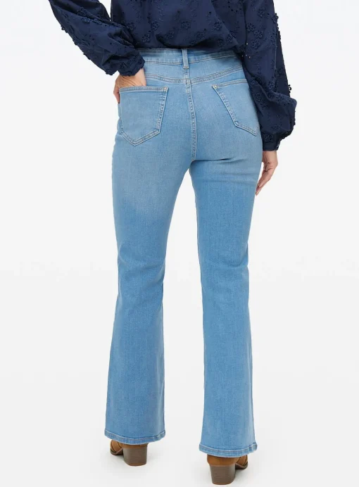 Mid Rinse Denim Slim Flared Jeans 8R