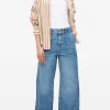 Mid Rinse Denim Wide Leg Carpenter Jeans 16R