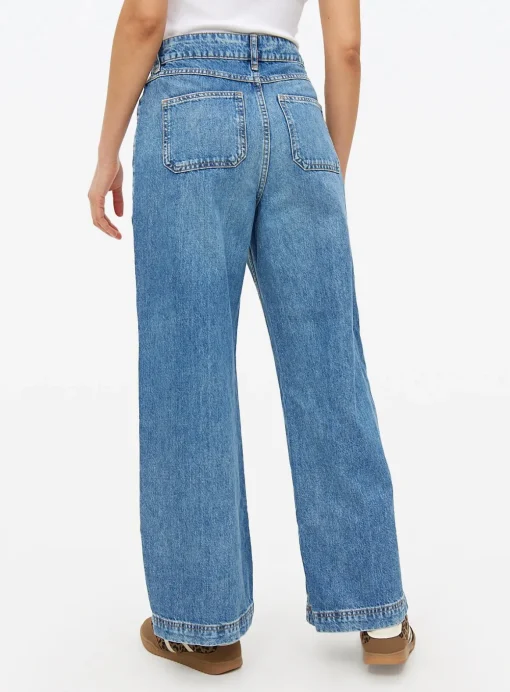 Mid Rinse Denim Wide Leg Carpenter Jeans 16R