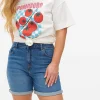Mid Wash Denim Boy Shorts 10