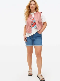 Mid Wash Denim Boy Shorts 10