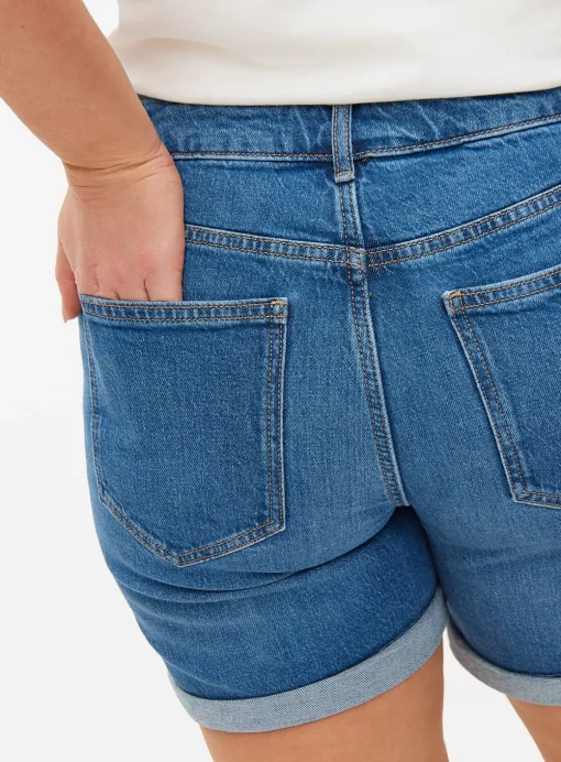 Mid Wash Denim Boy Shorts 10
