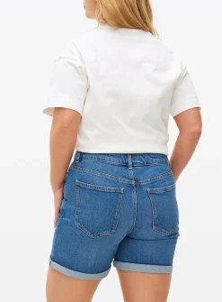 Mid Wash Denim Boy Shorts 10