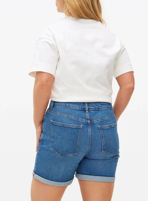 Mid Wash Denim Boy Shorts 10