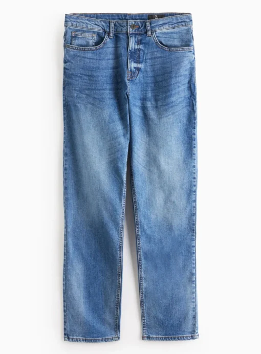 Mid Washed Denim Straight Leg Jeans 38R