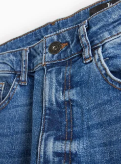 Mid Washed Denim Straight Leg Jeans 38R