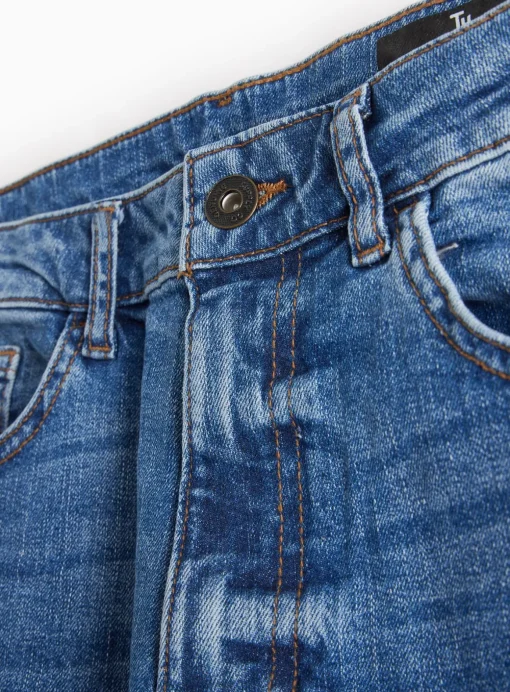 Mid Washed Denim Straight Leg Jeans 38R