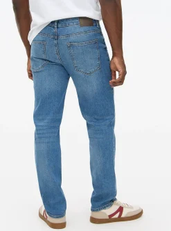 Mid Washed Denim Straight Leg Jeans 38R
