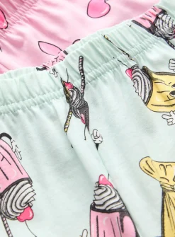 Milkshake & Pink Cherry Print Pyjamas 2 Pack 8-9 years