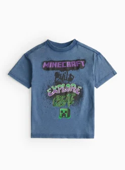 Minecraft Washed Blue T-Shirt 9 years