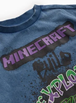 Minecraft Washed Blue T-Shirt 9 years