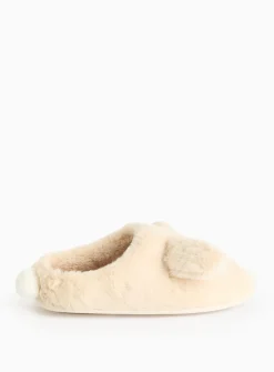 Mini Me Bunny Plush Faux Fur Mule Slippers 10-11 Infant