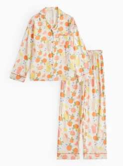 Mini Me Mothers Day Orange Bubble Tea Print Traditional Pyjamas 5-6 years