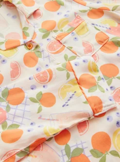 Mini Me Mothers Day Orange Bubble Tea Print Traditional Pyjamas 5-6 years