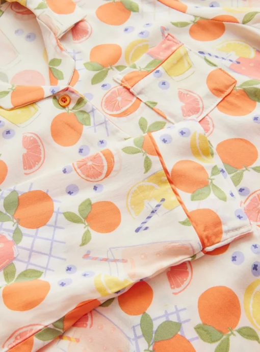 Mini Me Mothers Day Orange Bubble Tea Print Traditional Pyjamas 5-6 years