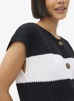 Mono Block Stripe Knitted Vest 12
