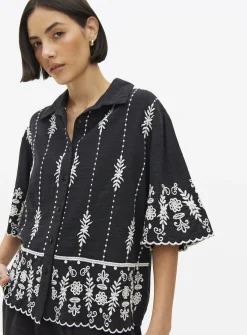 Mono Coord Embroidered Short Sleeve Blouse 16