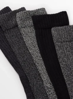 Mono Cushioned Comfort Sole Socks 5 Pack 6-8.5