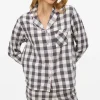 Mono Gingham Print Traditional Pyjamas 8