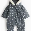 Mono Polka Dot Heavy Snowsuit 18-24 months