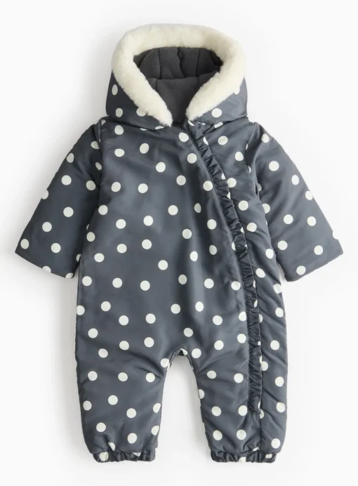 Mono Polka Dot Heavy Snowsuit 18-24 months