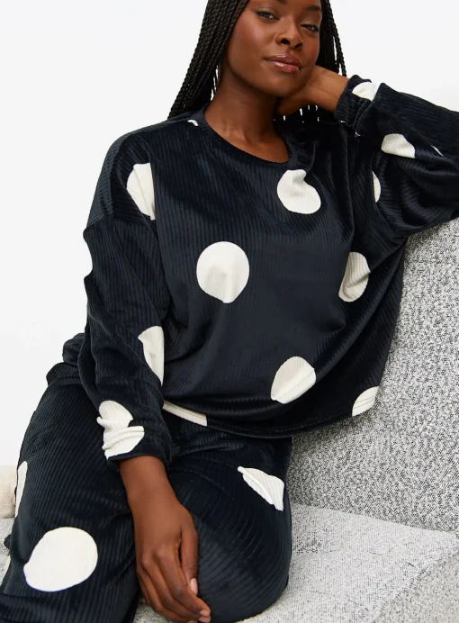 Mono Spot Printed Slinky Pyjamas S