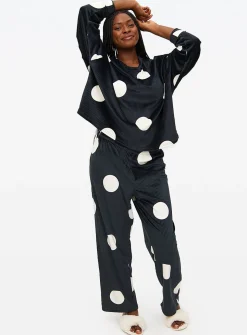 Mono Spot Printed Slinky Pyjamas S
