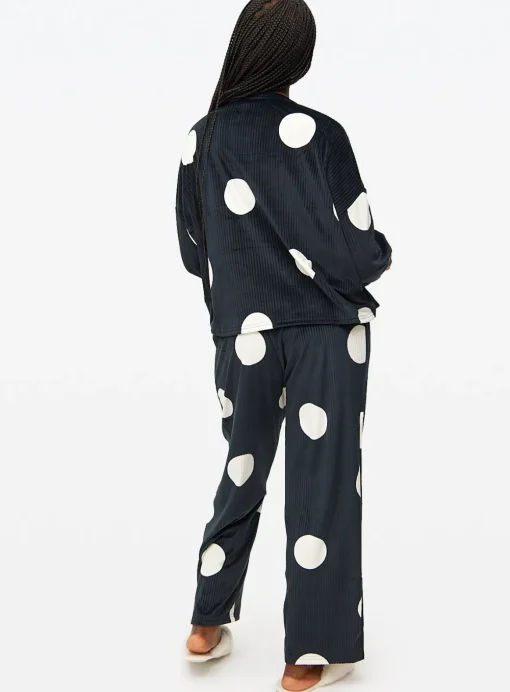 Mono Spot Printed Slinky Pyjamas S
