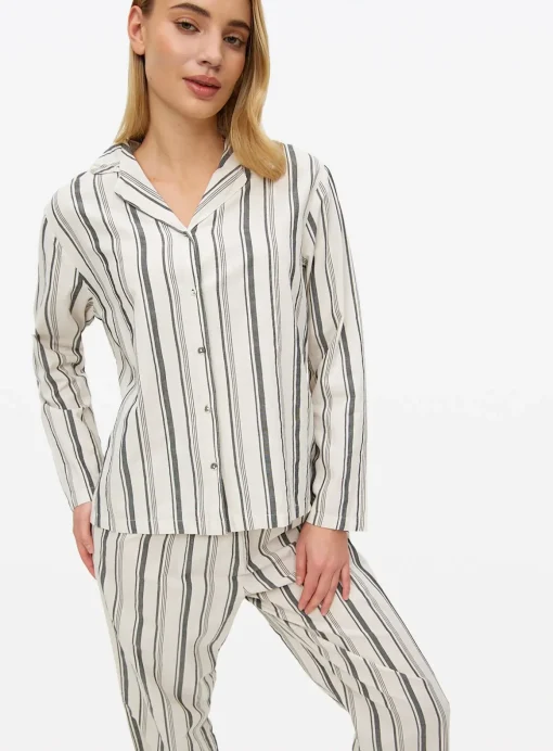 Mono Stripe Woven Traditional Pyjamas 14
