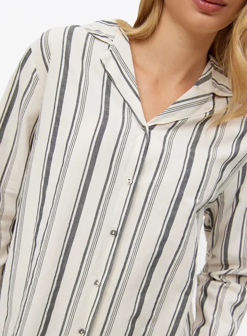 Mono Stripe Woven Traditional Pyjamas 14