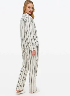 Mono Stripe Woven Traditional Pyjamas 14