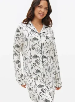 Mono Wine & Dine Printed Nightshirt S