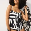 Monochrome Geo Square Neck Swimsuit 8