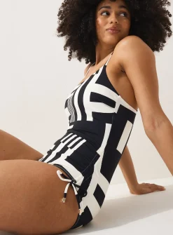 Monochrome Geo Square Neck Swimsuit 8