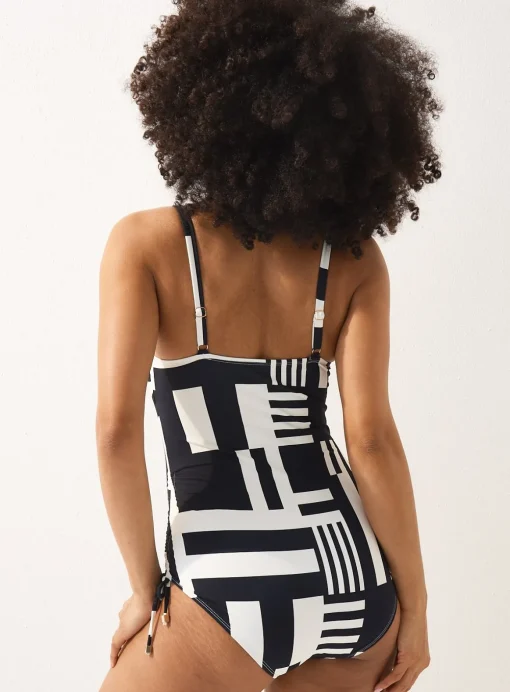 Monochrome Geo Square Neck Swimsuit 8