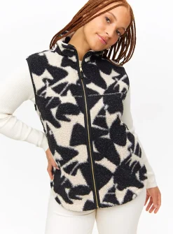 Monochrome Print Fleece Gilet L