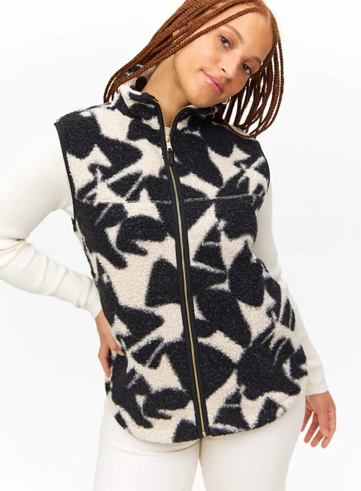 Monochrome Print Fleece Gilet L
