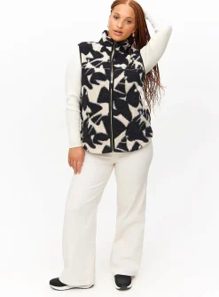 Monochrome Print Fleece Gilet L
