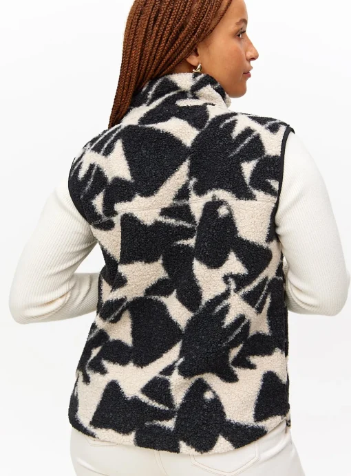Monochrome Print Fleece Gilet L