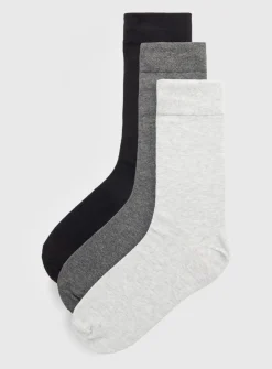 Monochrome Soft Grip Ankle Socks 3 Pack 9-12