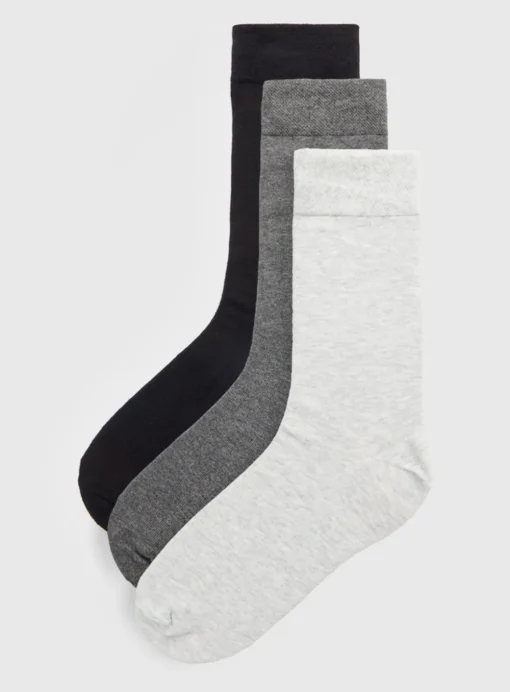 Monochrome Soft Grip Ankle Socks 3 Pack 9-12