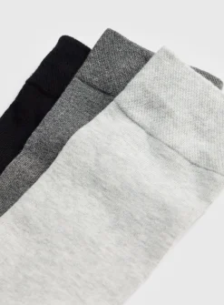 Monochrome Soft Grip Ankle Socks 3 Pack 9-12