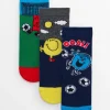 Mr Men Football Print Ankle Socks 3 Pack 3-5.5