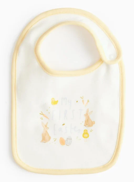 My First Easter Slogan Cotton Bib One Size