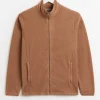 Natural Brown Zip-Through Fleece L