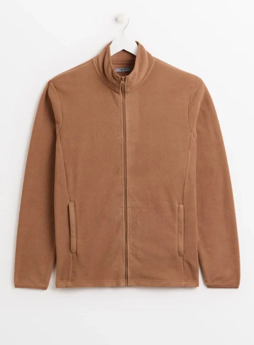Natural Brown Zip-Through Fleece L