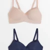 Navy & Beige Balcony Bras 2 Pack 38DD